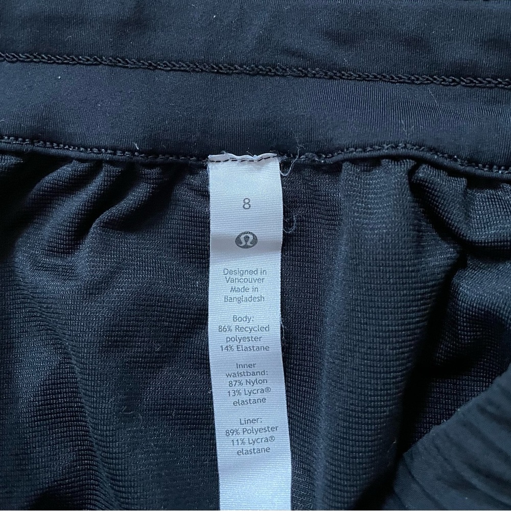 Women’s size 8 Lululemon workout shorts.
